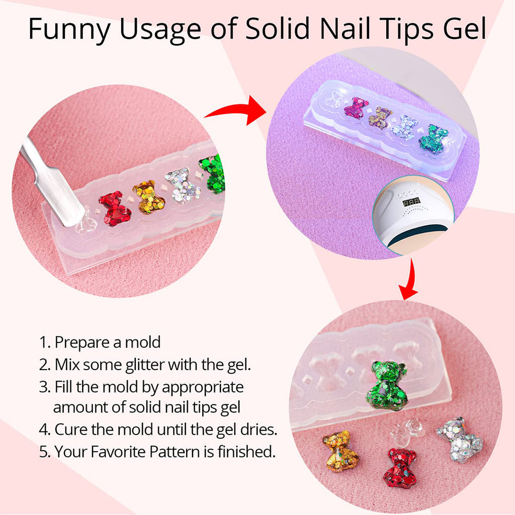Nail Bond Nail Glue 2 Pcs of 15 ml Solid Nail Tips, Nail Foil Adhesive Glue for Acrylic Nails, Nail Glue Super Strong