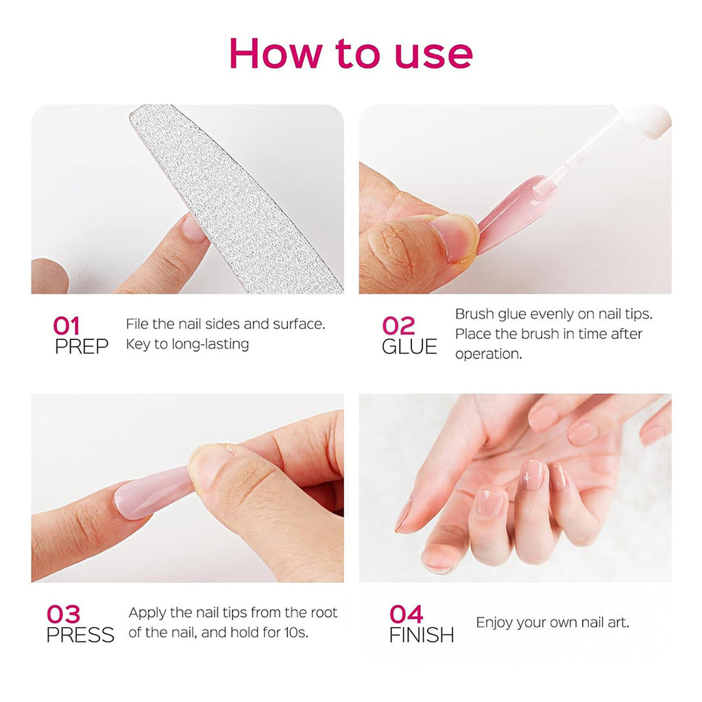 Best Nail Glue 28ml For Tips, Best Long Lasting Nail Glue for Press On, Safe Nail Glue for Acrylic Nails 0.92 oz(4PCS)