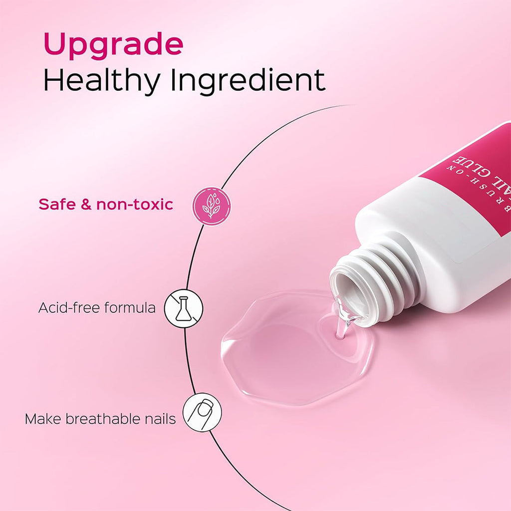 Best Nail Glue 28ml For Tips, Best Long Lasting Nail Glue for Press On, Safe Nail Glue for Acrylic Nails 0.92 oz(4PCS)