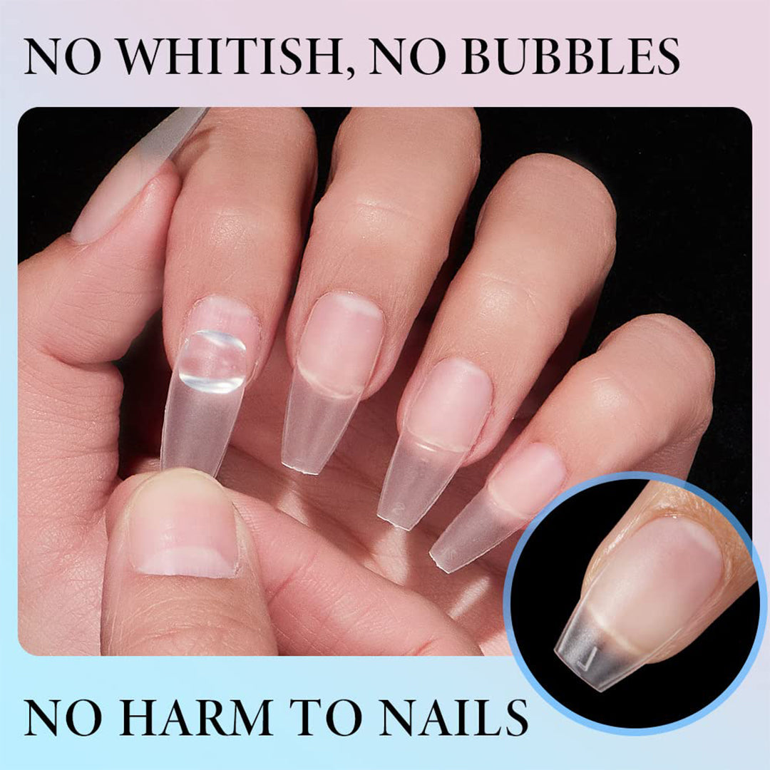 Solid Gel Nail Glue for Nail Tip Press on Nails, Long Glue Lasting 28 Days (Curing Needed), Super Strong Nail Glue for Nail Extension