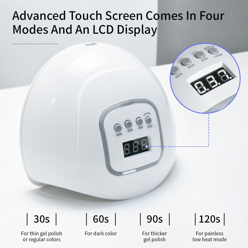 Best Curing Lamp for Gel Nails, Gel Nail Lamp LED Nail Light with Automatic Sensor & 4 Timers