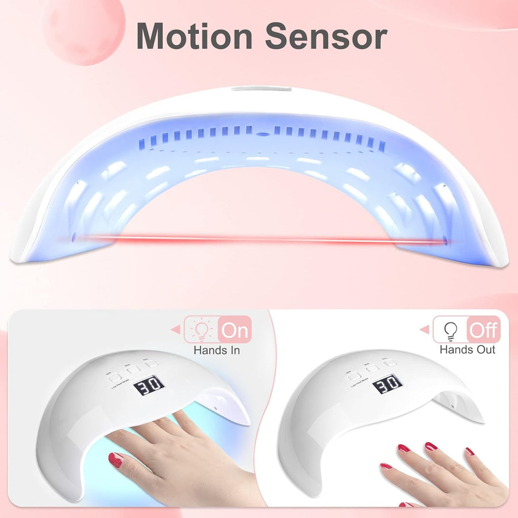Professional Gel Nail Lamp 40W Gel Curing Lamp with 3 Timers UV LED Curing System with LCD screen