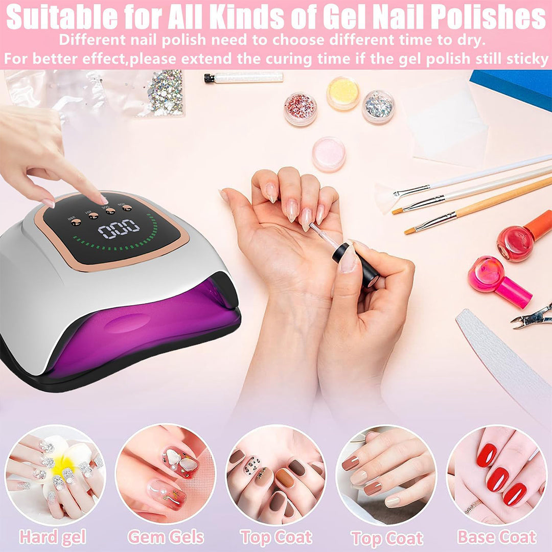 Best Gel Manicure Lamp 300W LED Light Nail Dryer for Nail Table Lamps for Nail Technicians with 4 Timer Settings