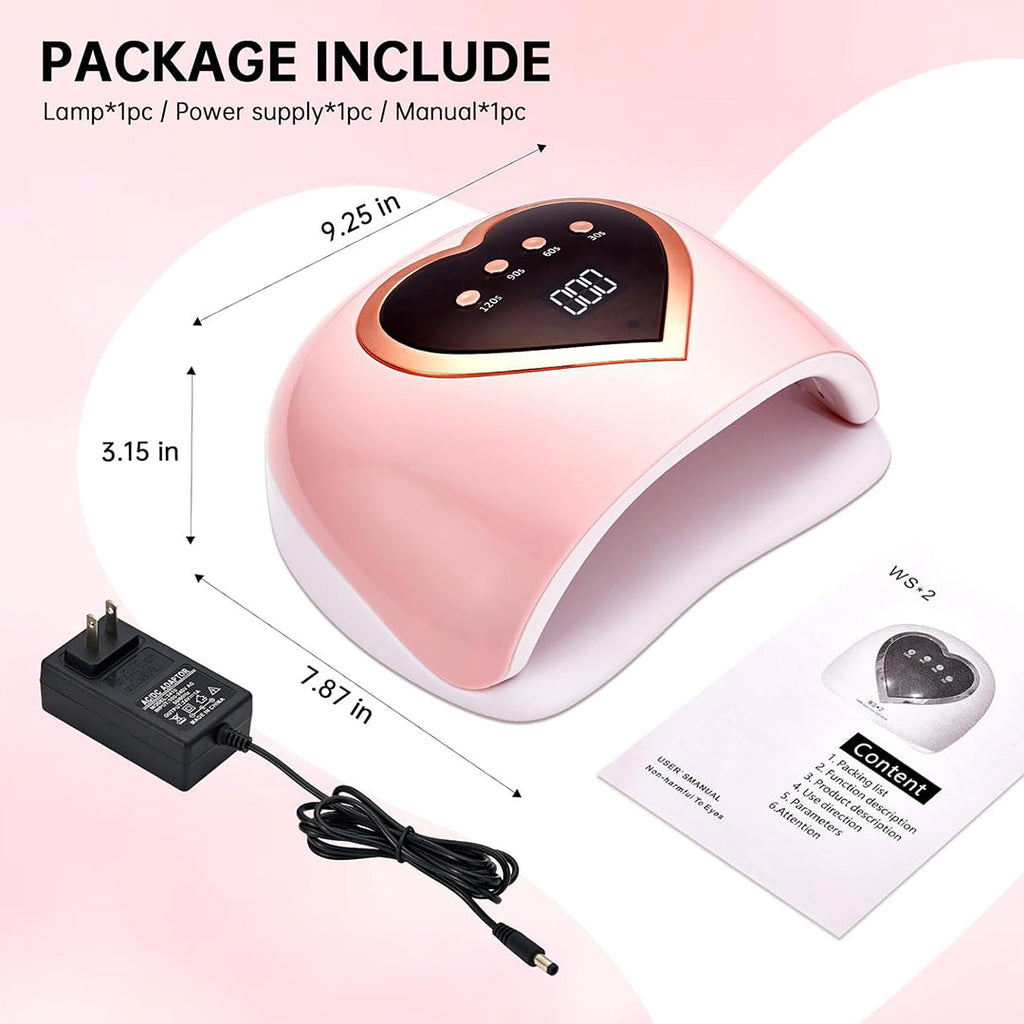 Nail Dryer Desk Lamp Machine 188W Best Gel Nail Lamp for Home Solan Gel Polish Lamp with 4 Timers Setting