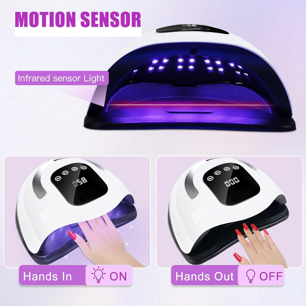 Best LED Nail Dryer 320W for Gel Polish, Best at Home UV LED Nail Lamp with 72Pcs Lamp Beads