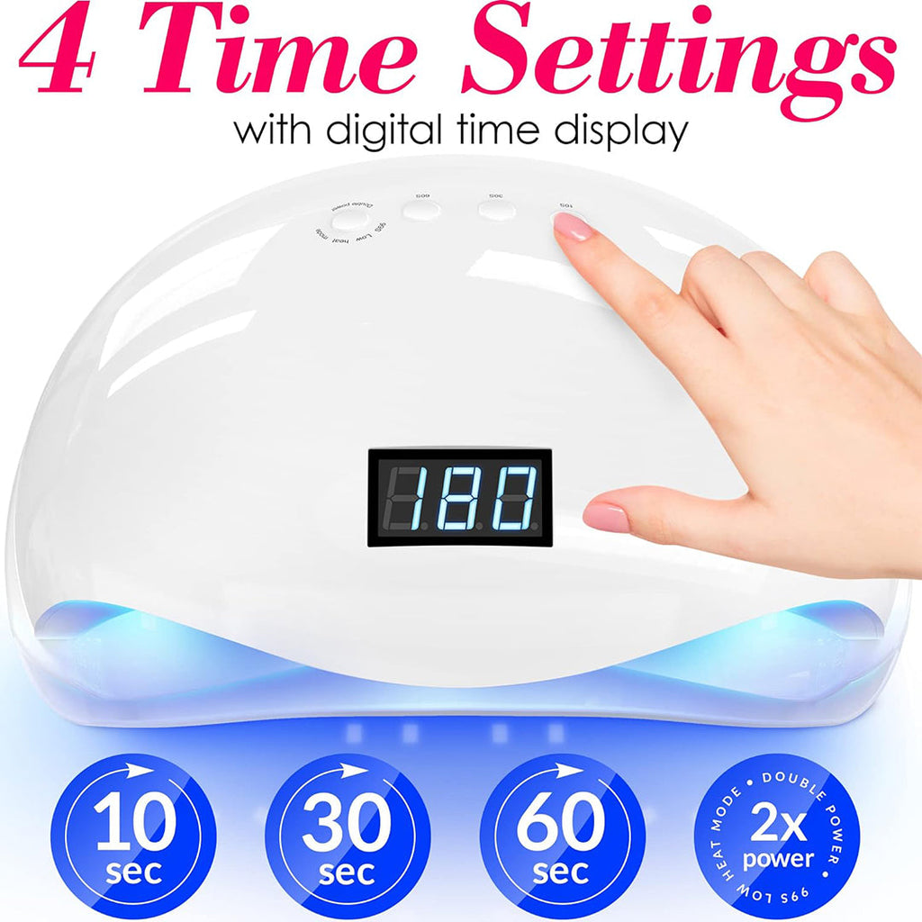 Professional UV Gel Nail Dryer Machine 288W Desk Lamp for Nail Tech with 4 Timers Setting for Home DIY