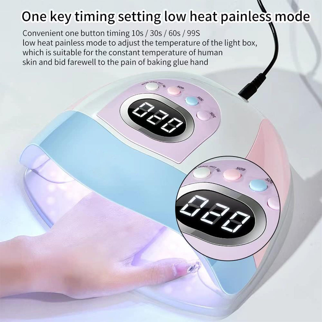 Nail Dryer Machine for Regular Polish 220W LED UV Curing Lamp with 45 Beads Nail Light for Desk with  LCD Touch Display Screen
