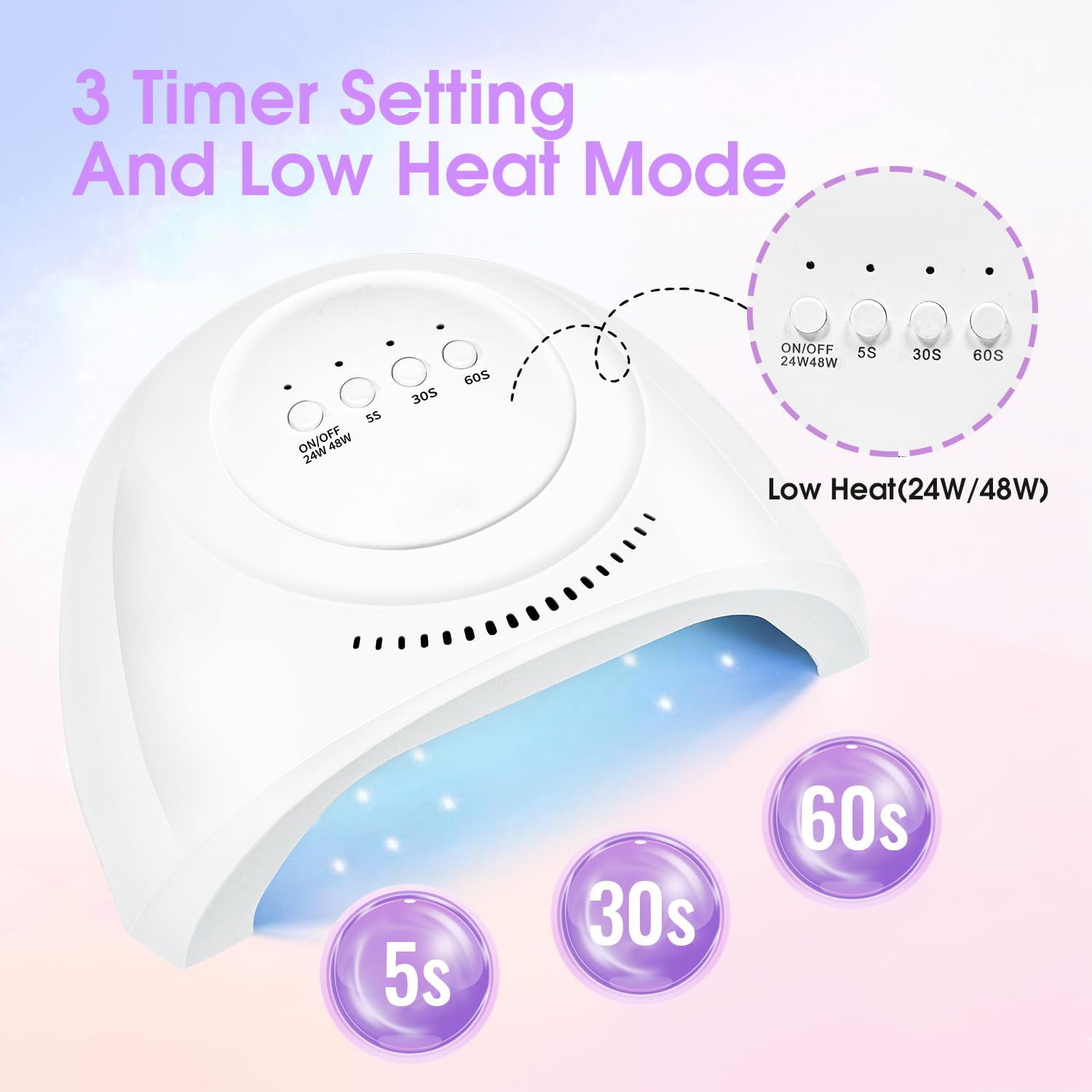 Best UV LED Lamp with 30 Light Beads for gel nails, salon gel nail lamp with Automatic Sensor