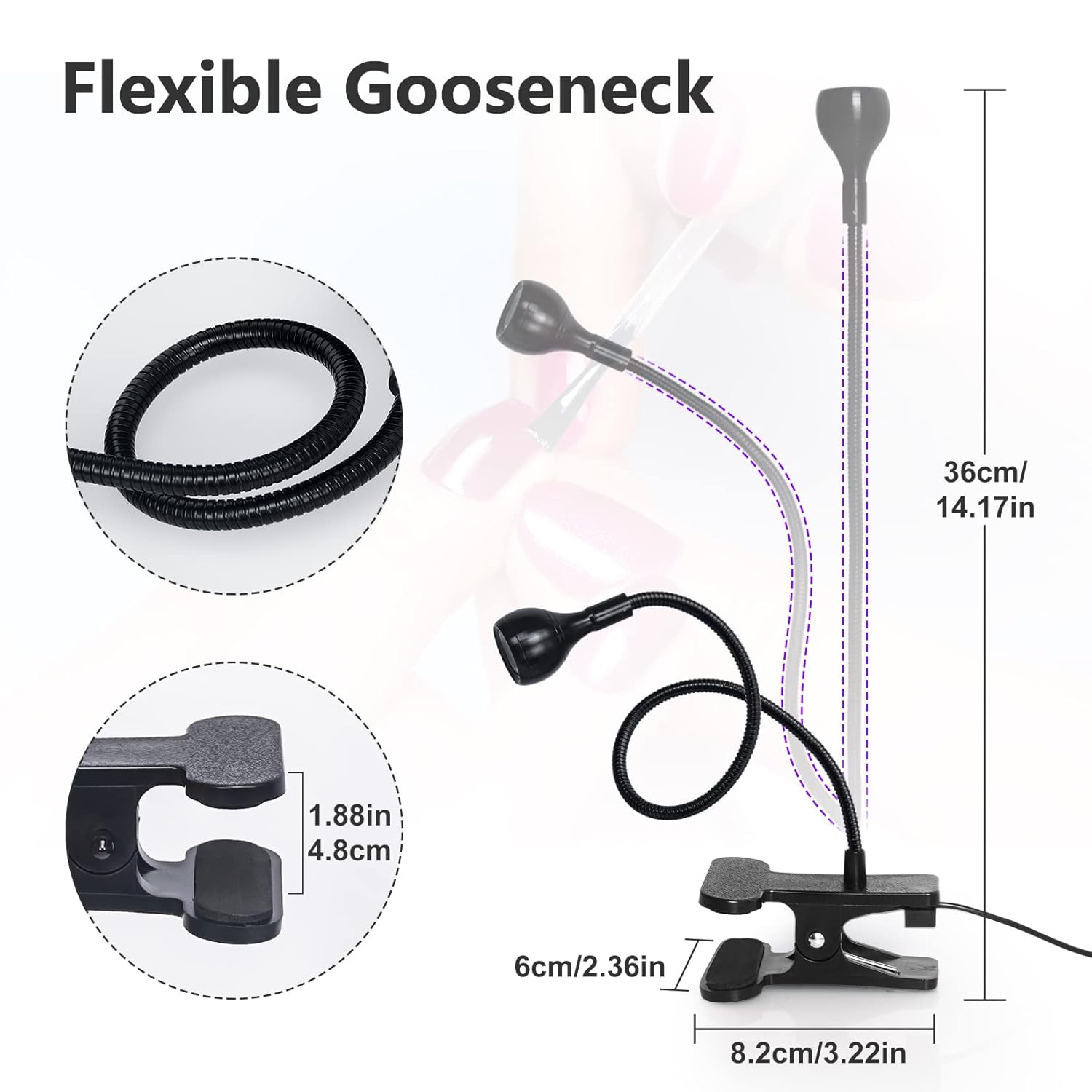 Home Nail Dryer UV Light for Gel Nails, 3W Best Nail Drying Lamp Manicure Dryer Black Light with Clam