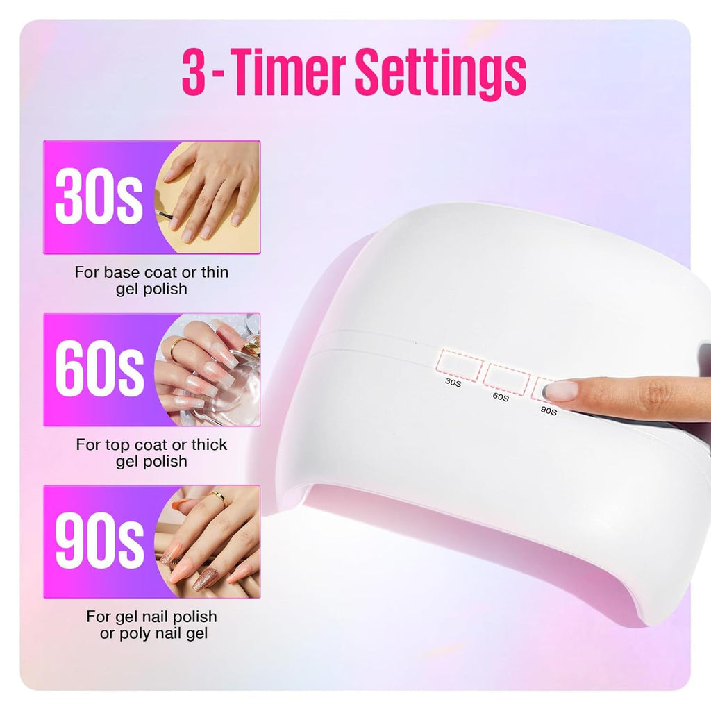 72W Home UV Nail Lamp  for Gel Nails, Best LED Nail Lamp for Home Use with UV Gloves