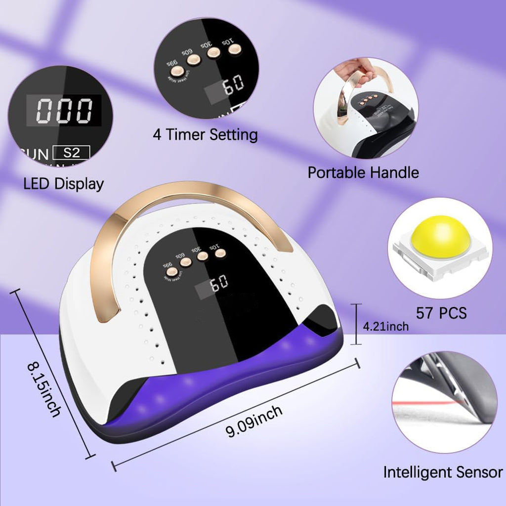 Best Professional Nail Lamp 68W Gel Nail Dryer Desk Light with 4 Timers Setting for Home DIY Manicure