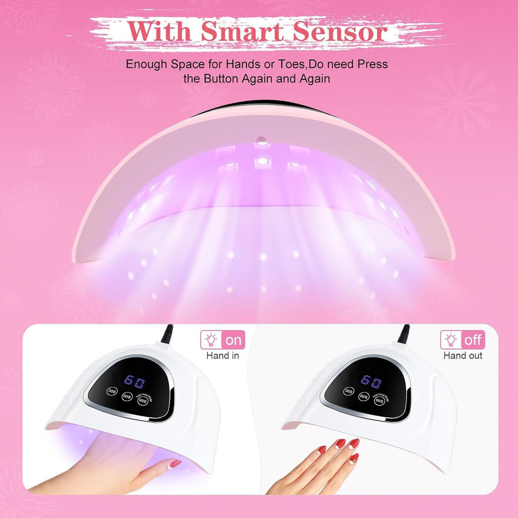 Best UV LED Gel Nail Lamp 72W for Gel Nails, Best LED Curing Lamp with 3Timer and Sensor for Solon and Nail DIY
