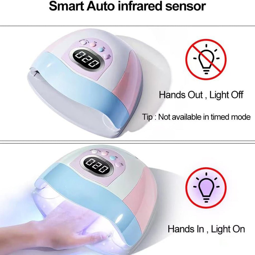 Nail Dryer Machine for Regular Polish 220W LED UV Curing Lamp with 45 Beads Nail Light for Desk with  LCD Touch Display Screen