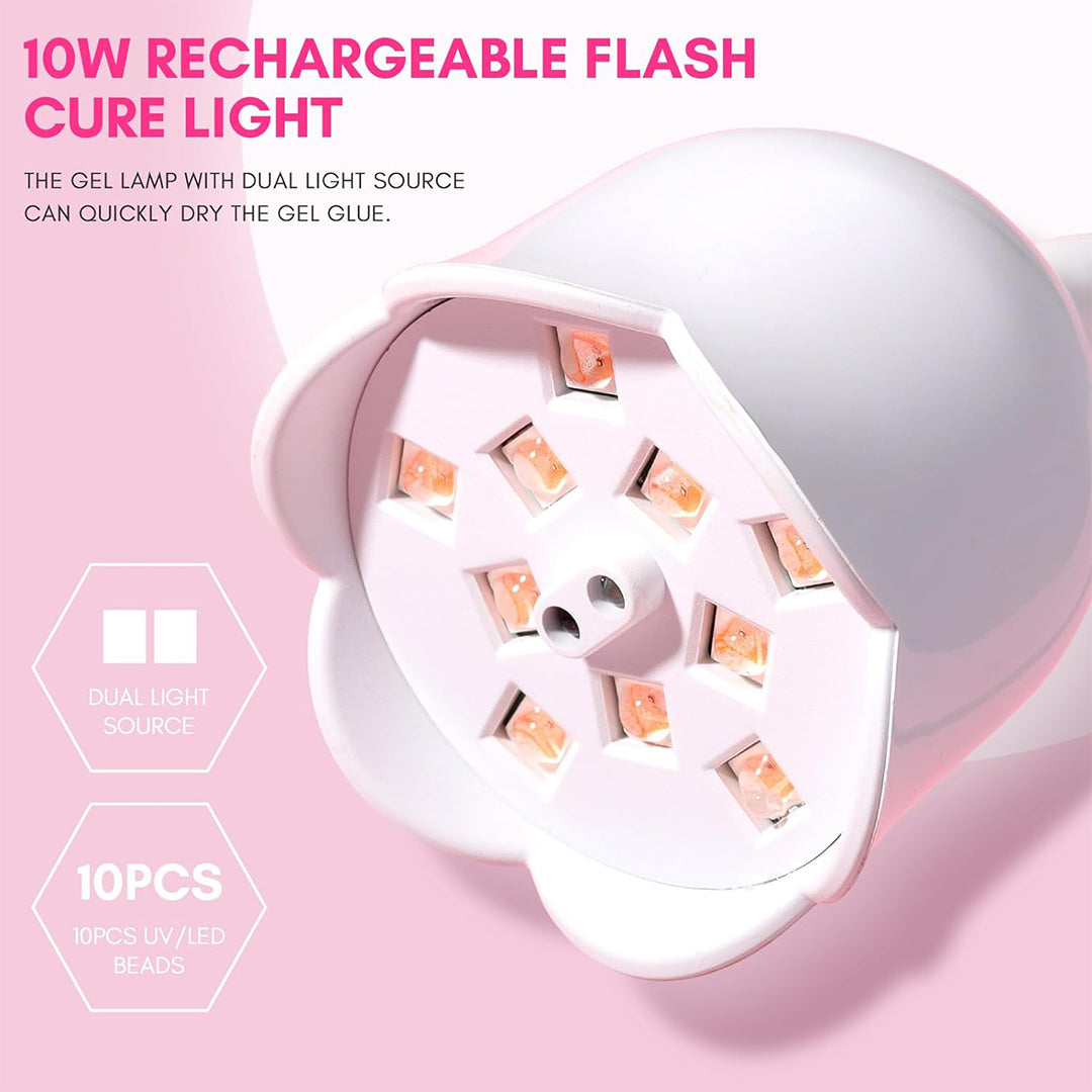 Best Mini UV Nail Lamp 10W Rechargeable Gel Lamp Nail Polish Dryer Machine with Auto Sensor & 4 Timer