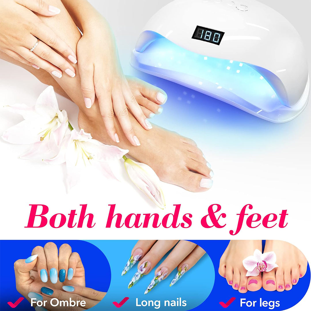 Professional UV Gel Nail Dryer Machine 288W Desk Lamp for Nail Tech with 4 Timers Setting for Home DIY