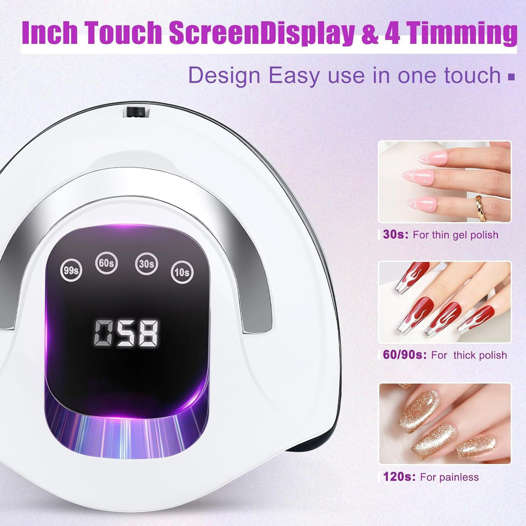 Best LED Nail Dryer 320W for Gel Polish, Best at Home UV LED Nail Lamp with 72Pcs Lamp Beads