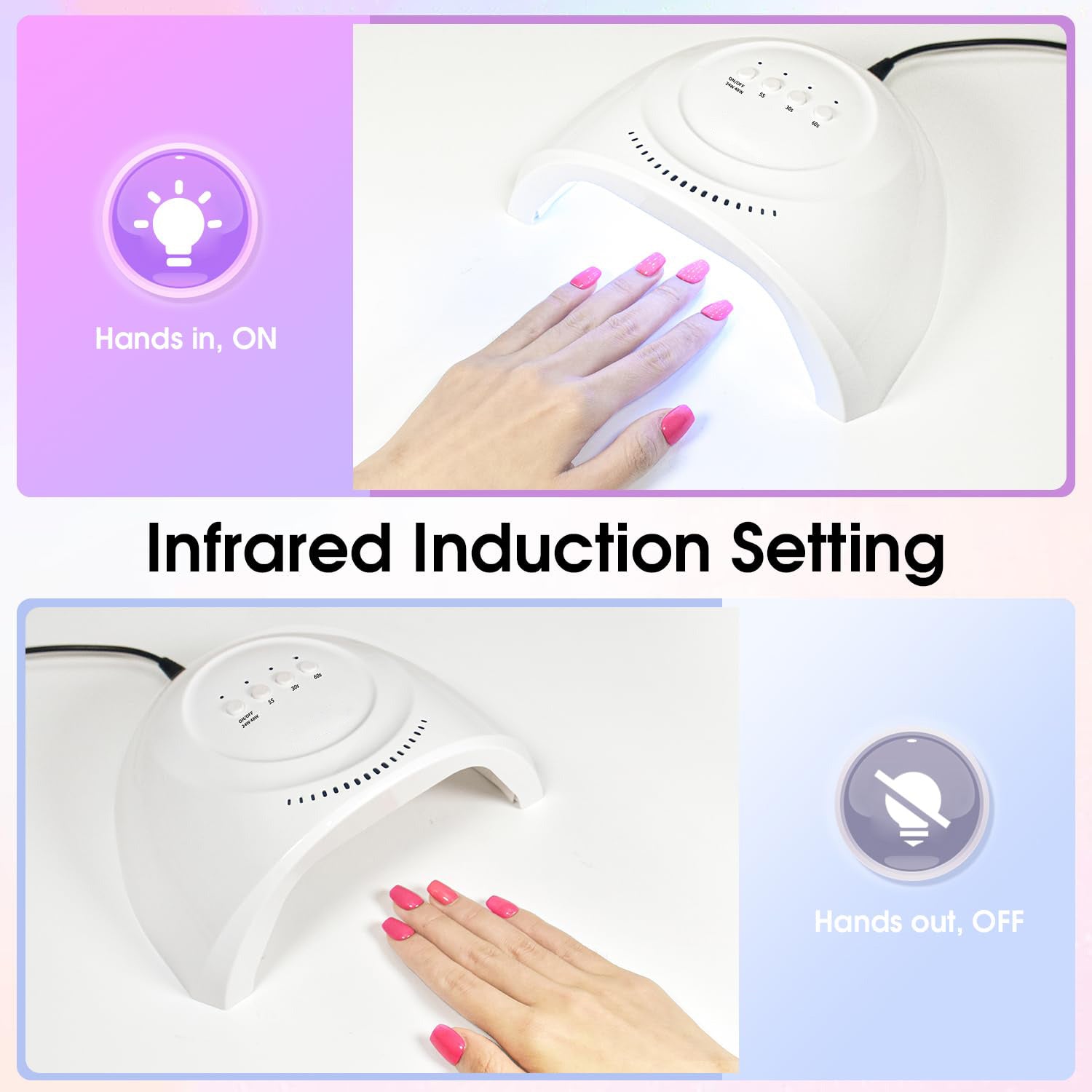 Best UV LED Lamp with 30 Light Beads for gel nails, salon gel nail lamp with Automatic Sensor