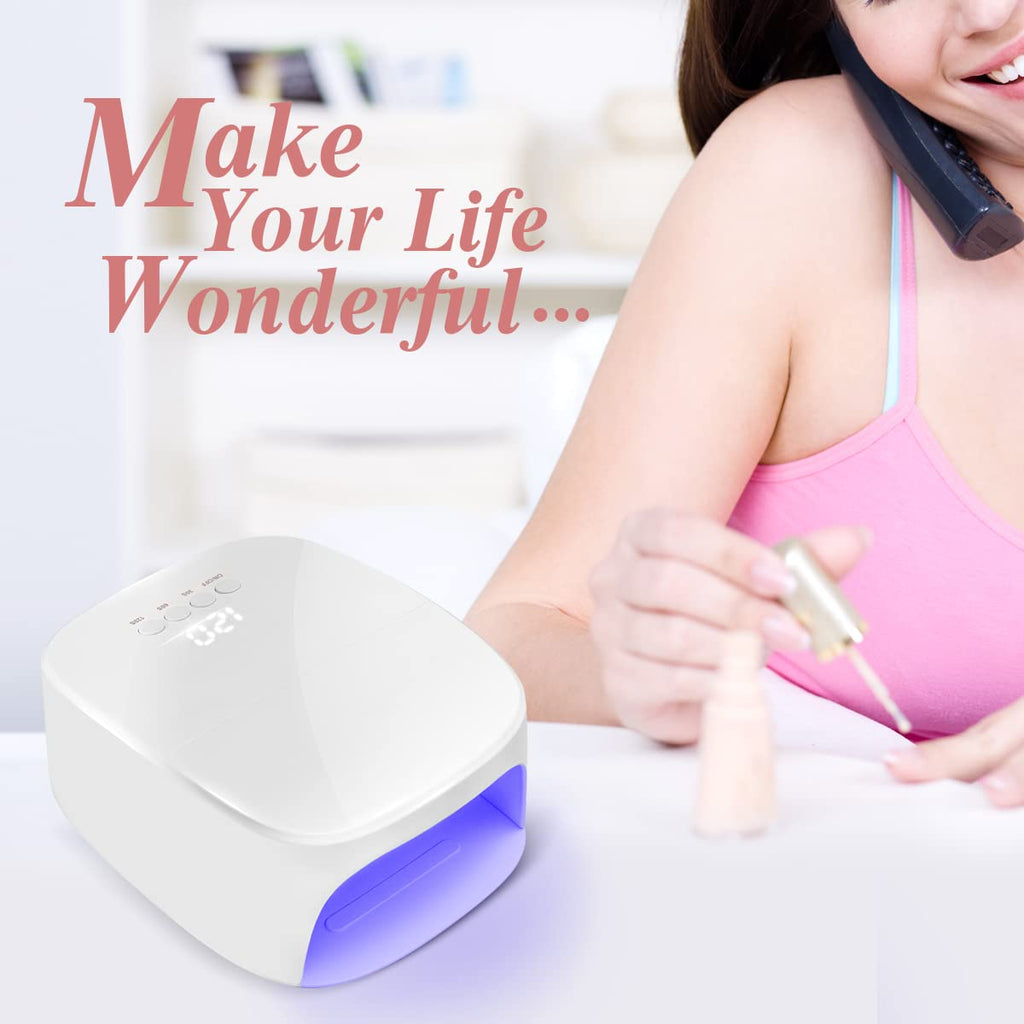 60W Rechargeable Cordless LED Light Nail Lamp with USB Port for Charging Phone and Nail Drill