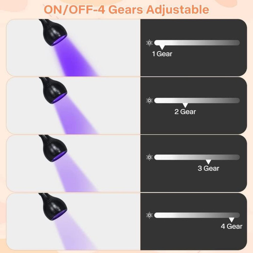 3W Mini Gelish LED Lamp with Gooseneck, Portable Clamp Gel Nail Light with USB Charge