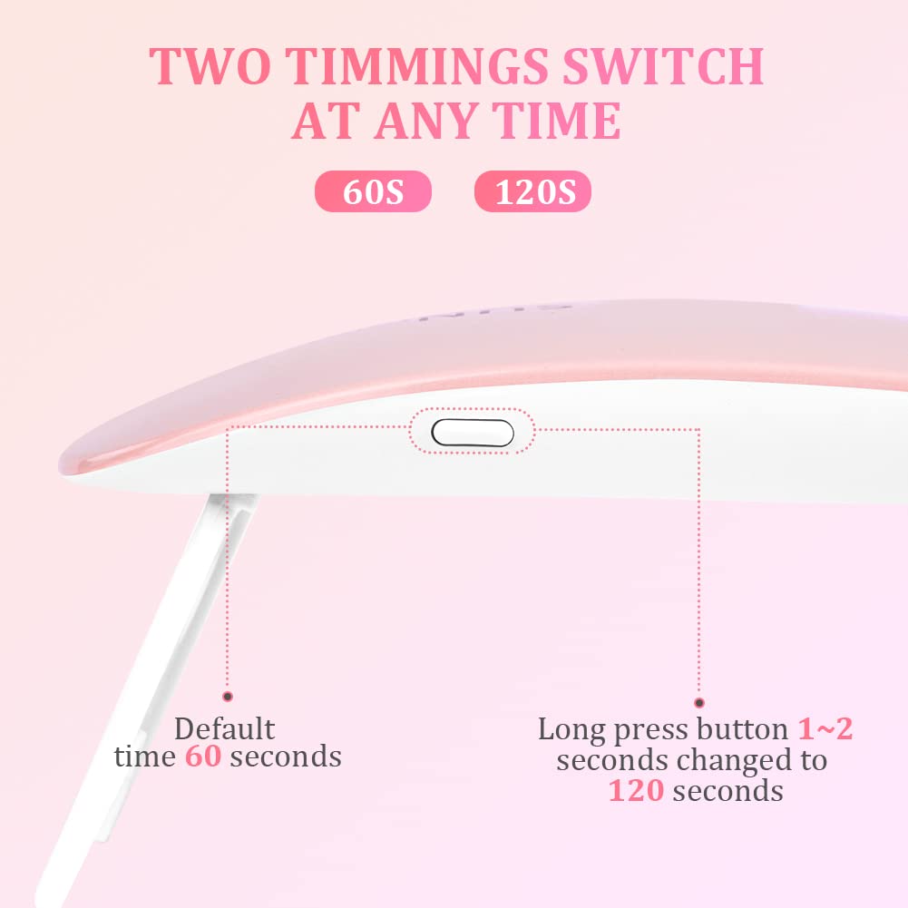 6W LED Curing Lamp for Nails Gel Nail Dryer with USB Curing Lamp Professional Nail Art Tool Accessory