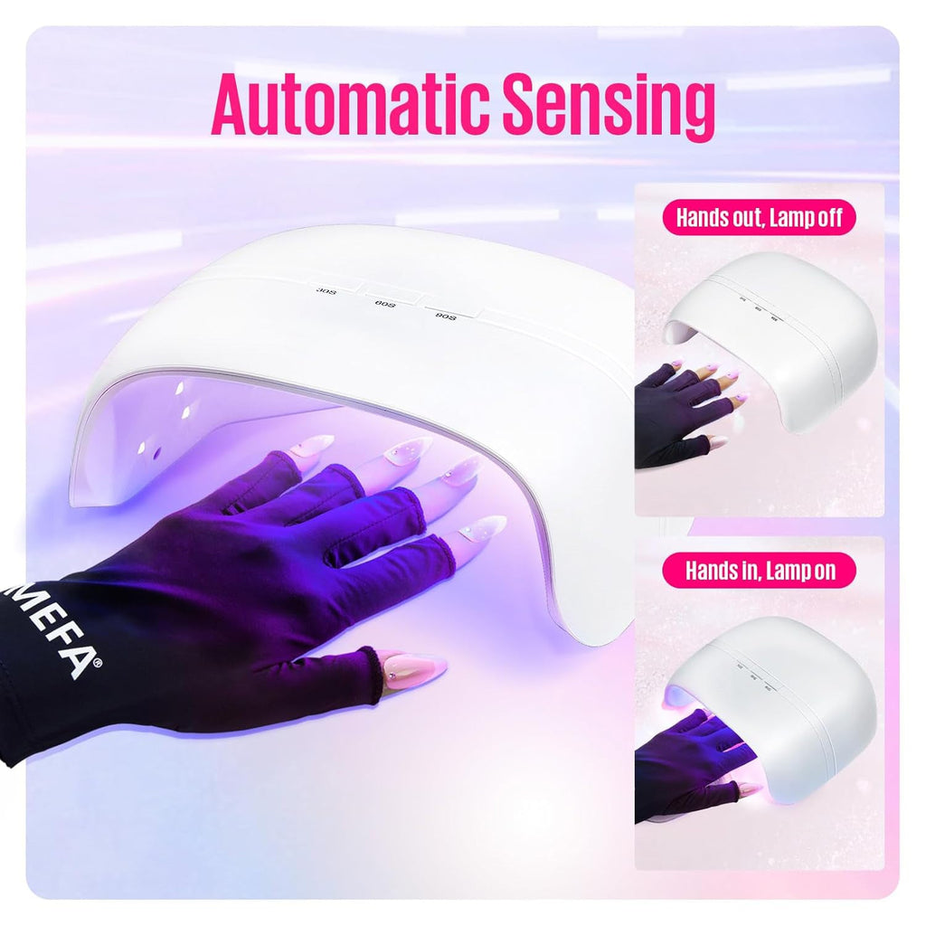 72W Home UV Nail Lamp  for Gel Nails, Best LED Nail Lamp for Home Use with UV Gloves