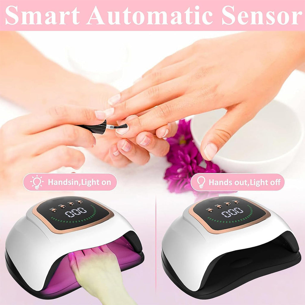 Best Gel Manicure Lamp 300W LED Light Nail Dryer for Nail Table Lamps for Nail Technicians with 4 Timer Settings