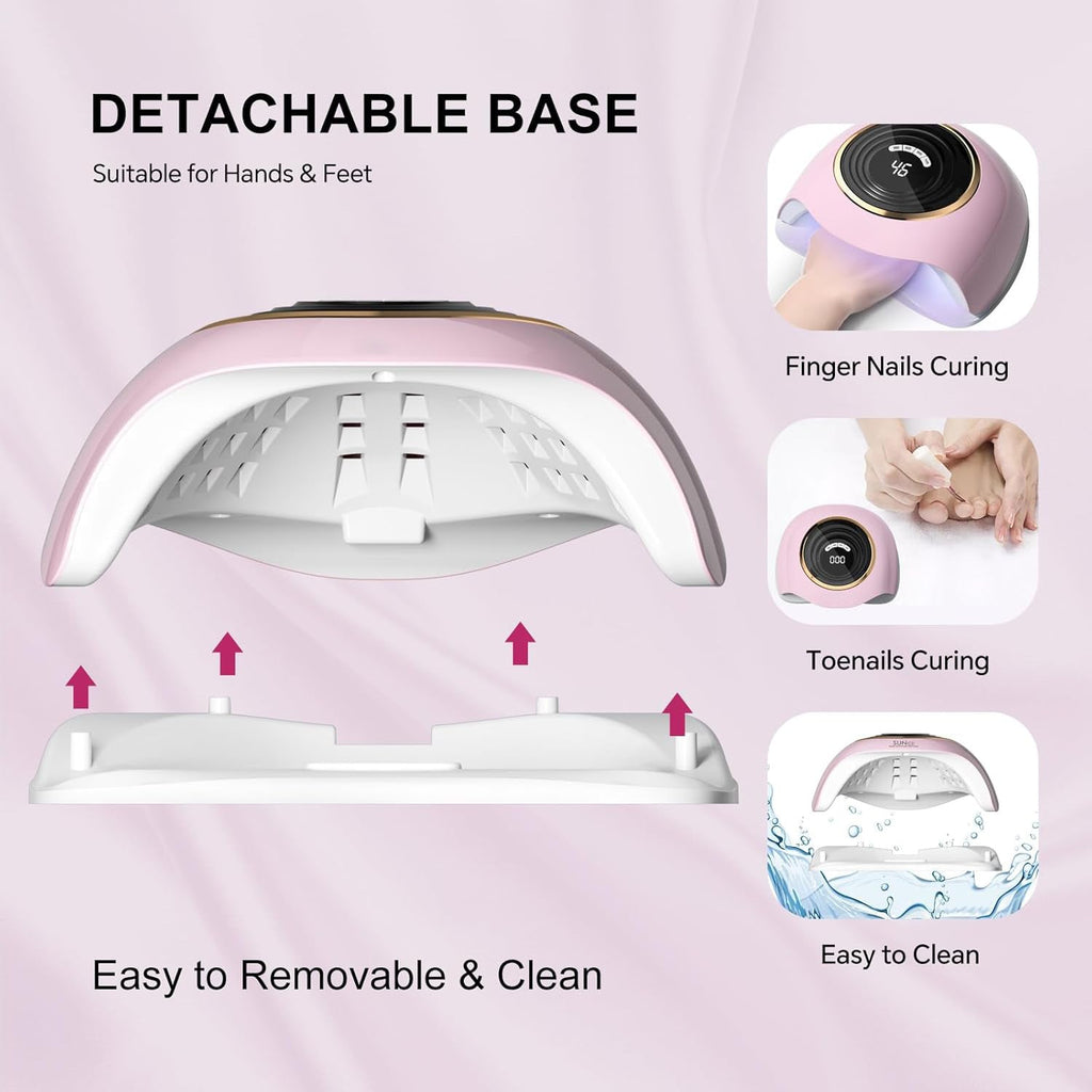 Best at-home Gel Nail Lamp 288W Nail Table Light for Gel Polish Nail Tech Lamp with 63 Beads for Gel Nails Design