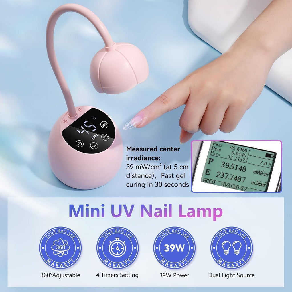 Gooseneck Best Salon Nail Lamp for Gel Nails, Cordless UV Curing Lamp 4 Times & Auto Sensor
