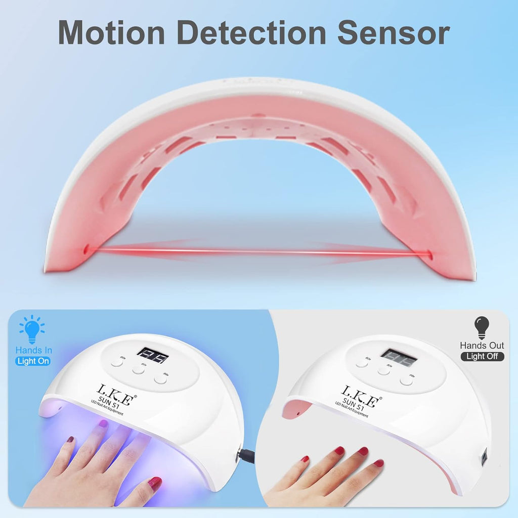 UV LED Light for Nails 72W Nail Dryer UV Light for Gel Nails Fingernail Polish Dryer 3 Timer Auto Sensor