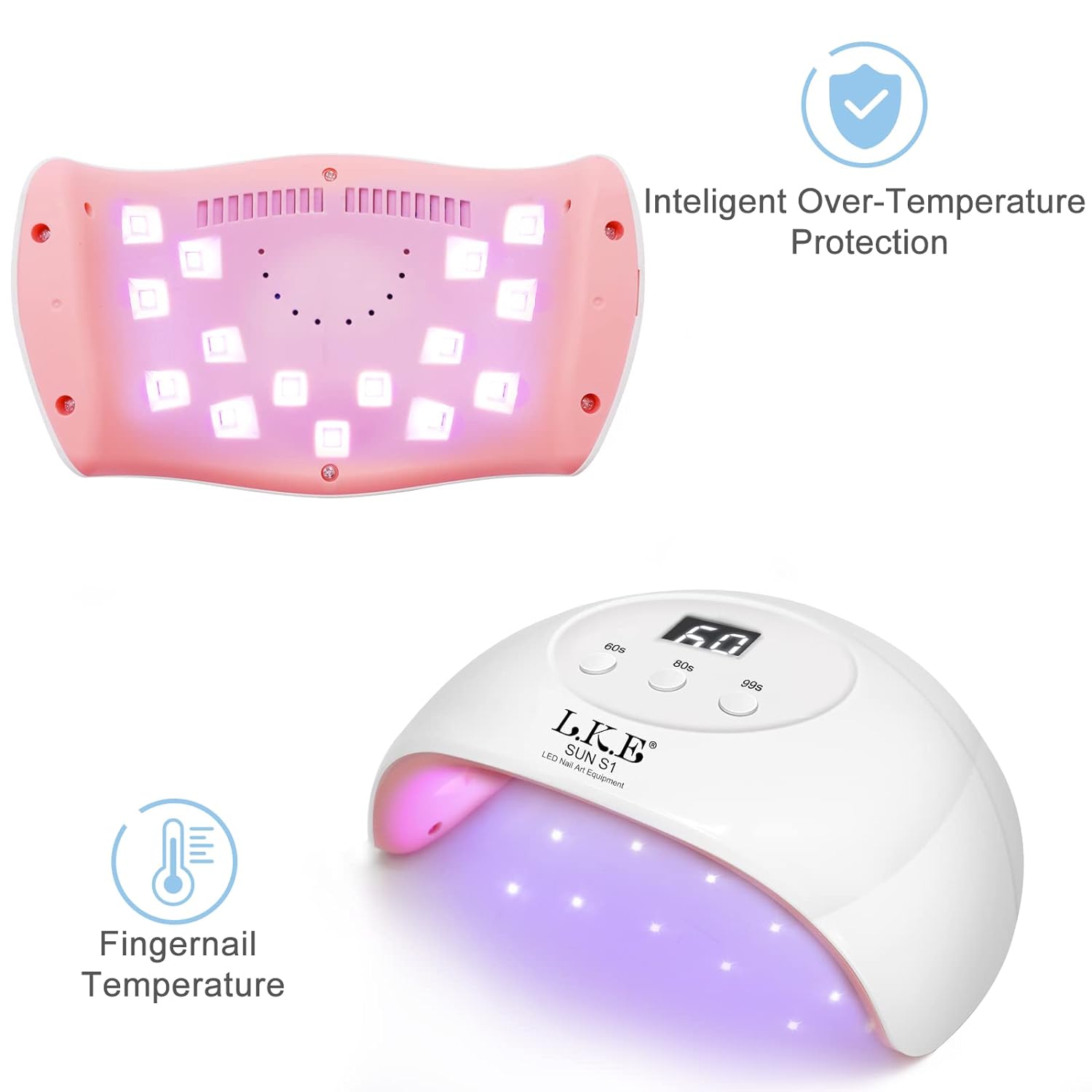 UV LED Light for Nails 72W Nail Dryer UV Light for Gel Nails Fingernail Polish Dryer 3 Timer Auto Sensor