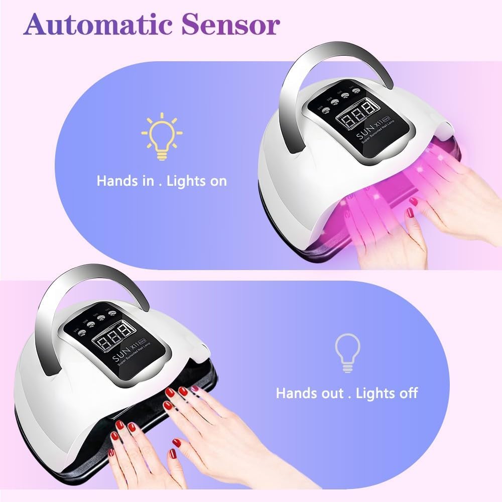 Professional Table Nail Lamp 280W Manicure UV Light for Gel Nails Technician Lamp with LCD Screen
