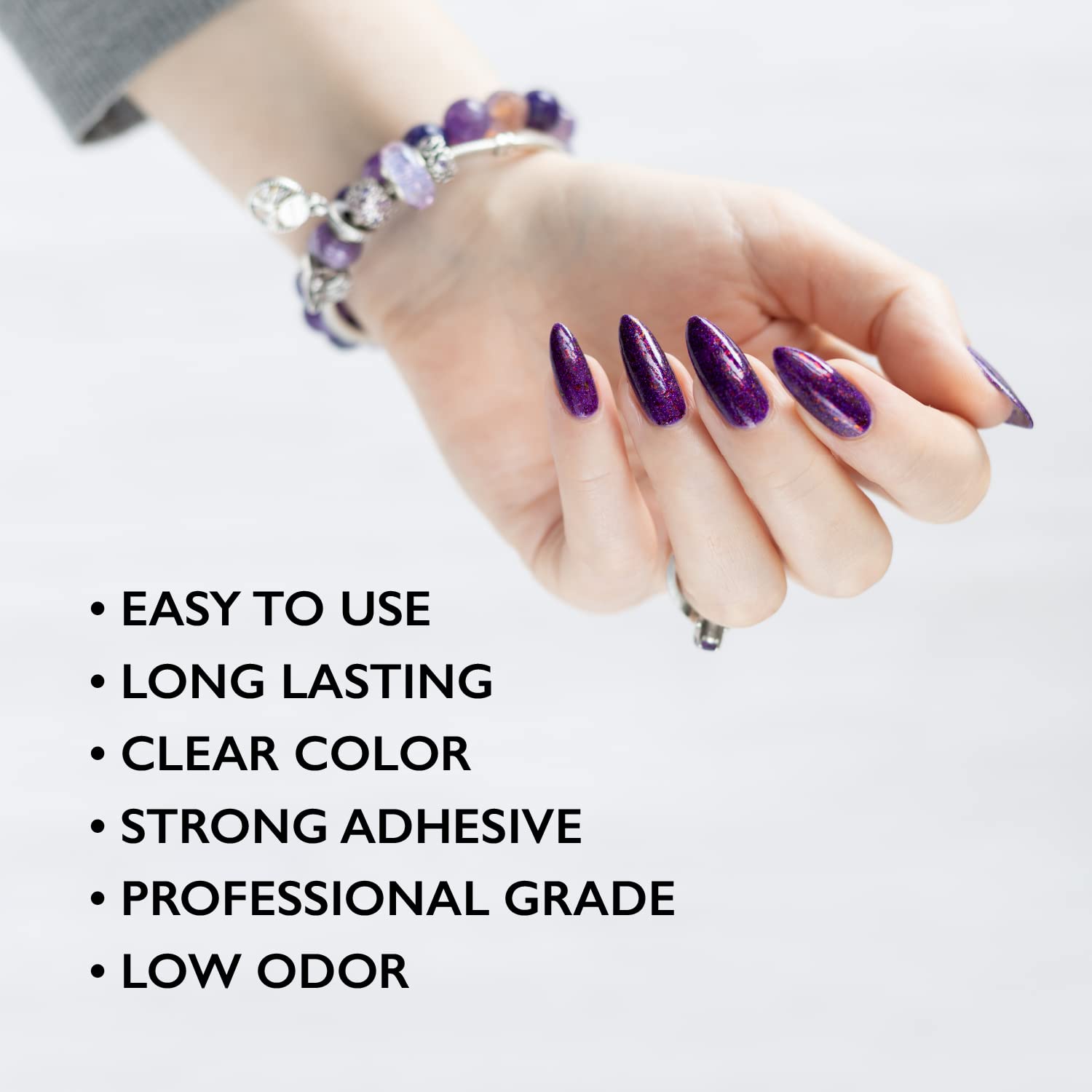 Best Strongest Nail Glue for Press On Nails, 8ml Gel Polish Glue, Strongest Fake Nail Glue for Nail Tips (Pack of 2)