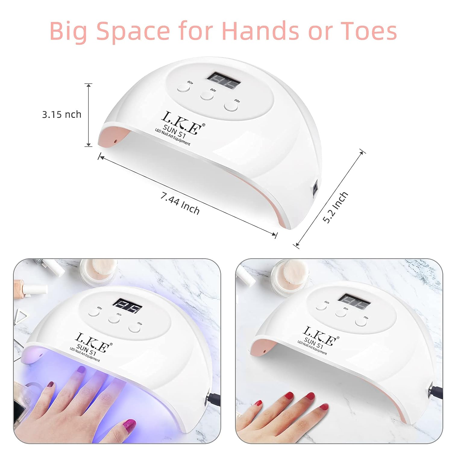 72w UV Gel Nails LED Nail Lamp with 3timers Gel Manicure Light for Gel Nail Polish Kit