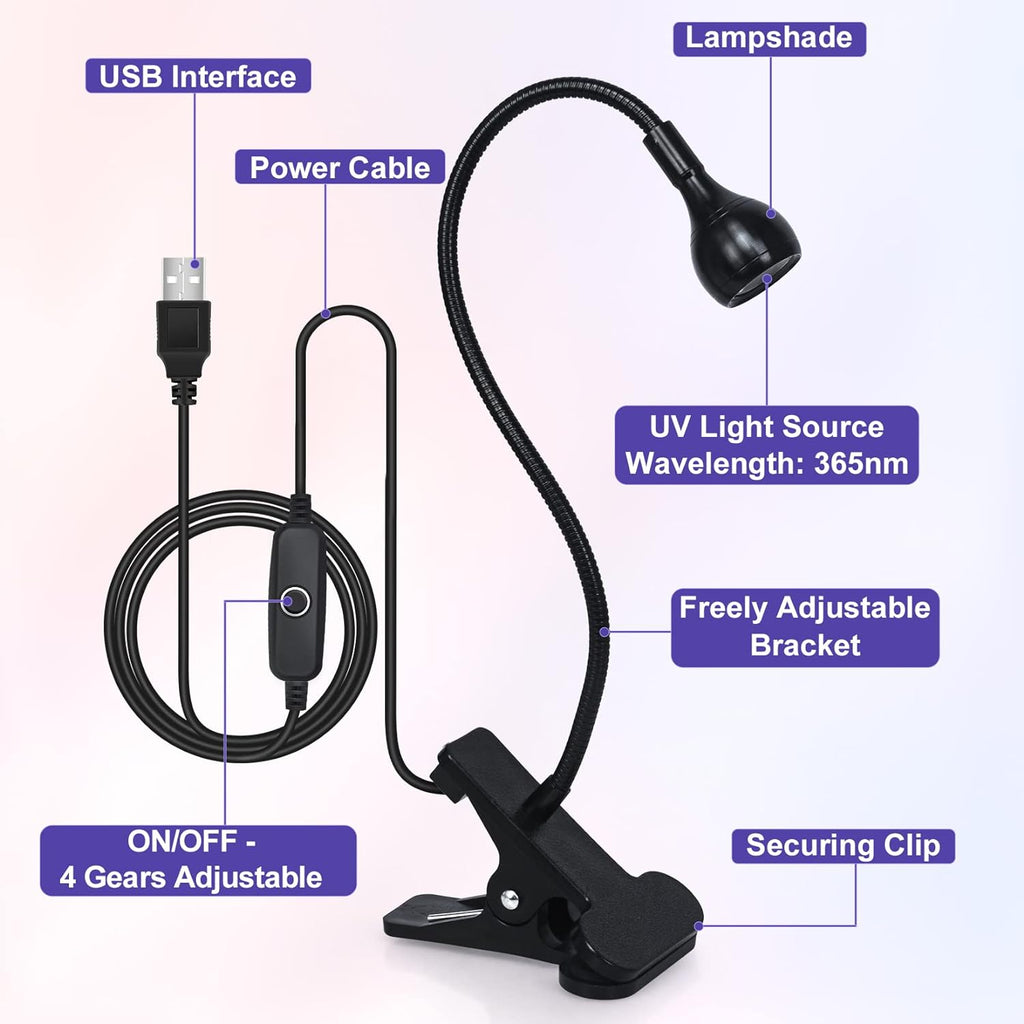 3W LED Light for Gel Nails Mini Led Nail Polish Light with Gooseneck Gel Manicure Light with USB Charge