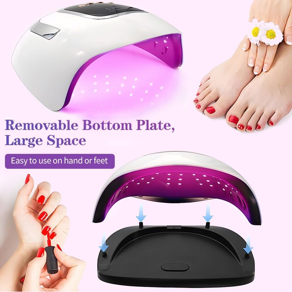 Professional Table Nail Lamp 280W Manicure UV Light for Gel Nails Technician Lamp with LCD Screen