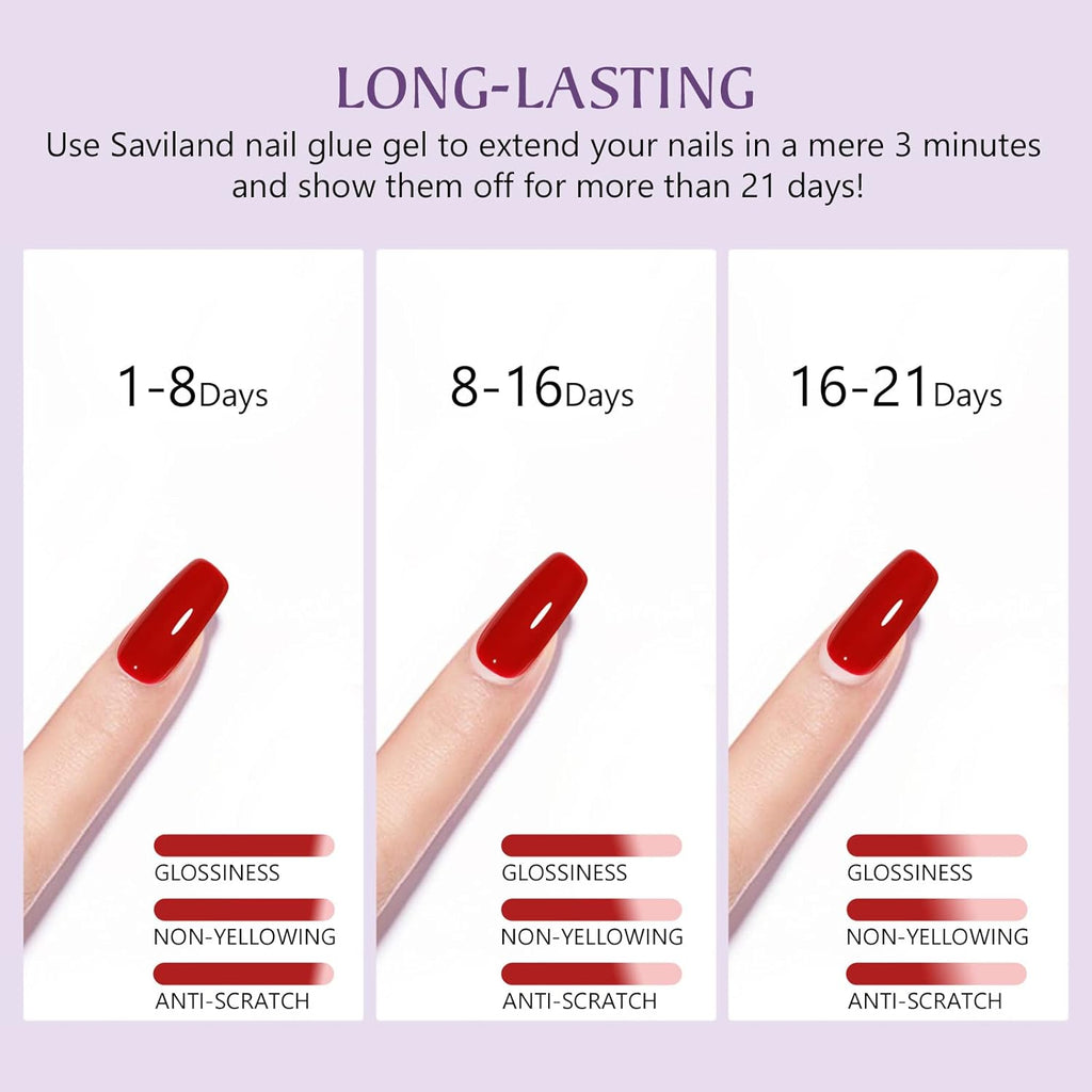 Best Nail Glue For Gel Extensions 2pcs 15ML, Super Hold Nail Glue For Nail Tips, Nail Press On 4-in-1 Nail Glue Gel Set