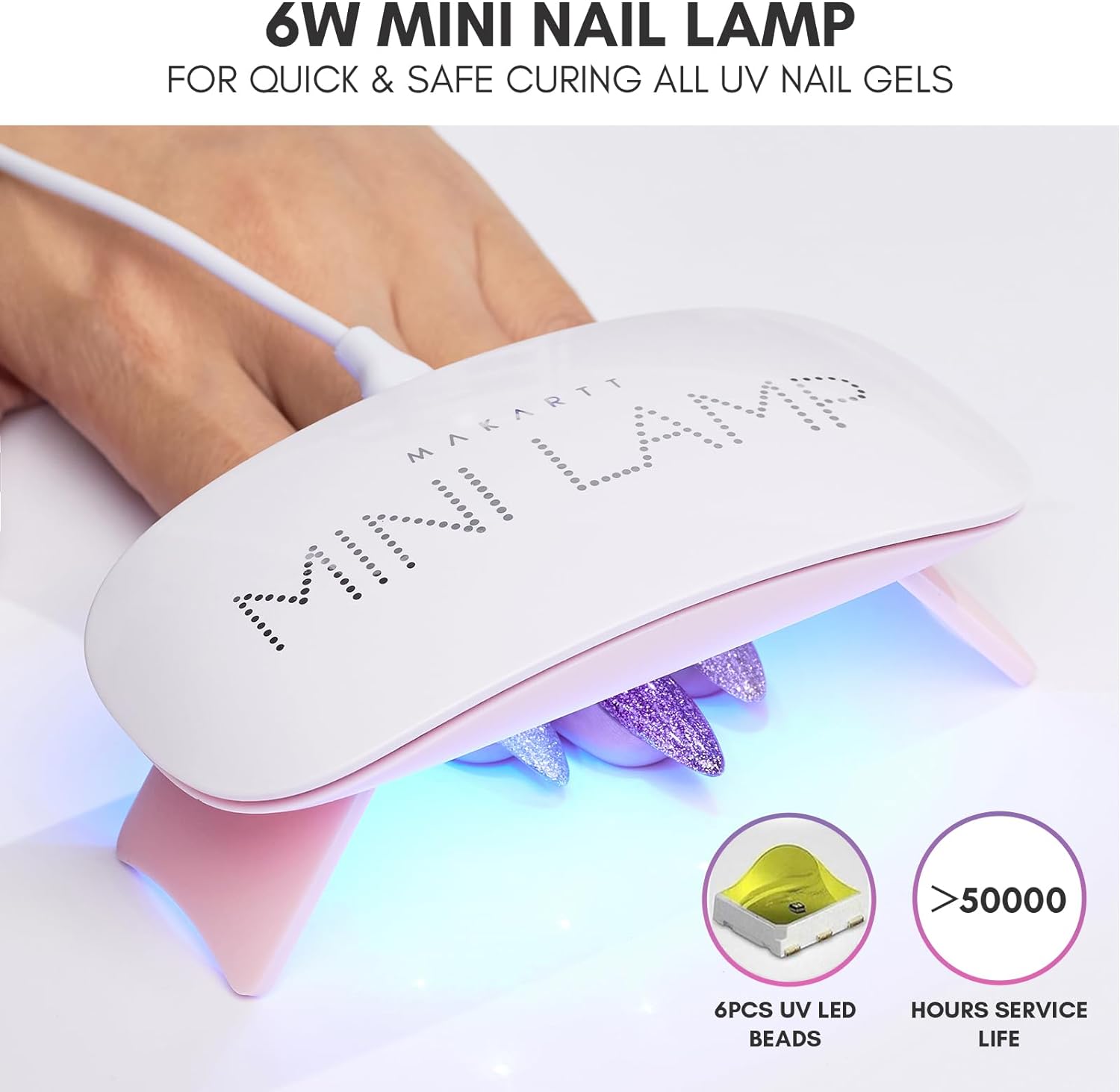Gel Nail Machine 6W for Gel Nails Mini USB Portable Lamp Fast Drying Gel Polish Curing Nail Dryer Lamp