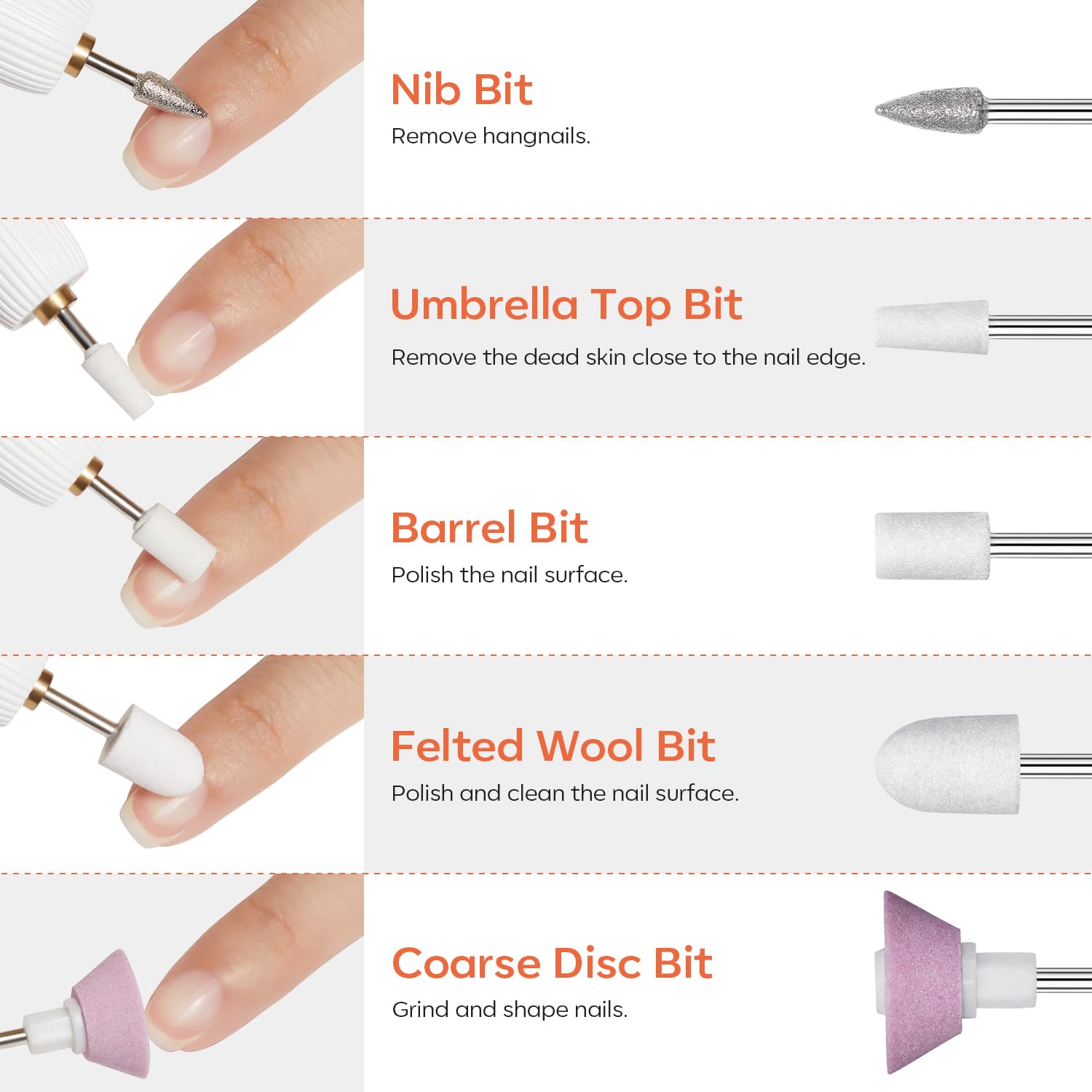 24Pcs Drill Nail Kit Set, 3/32” Ceramic Diamond Electric Drill Nail File Bits, Good Electric Nail Drill Bit Kit