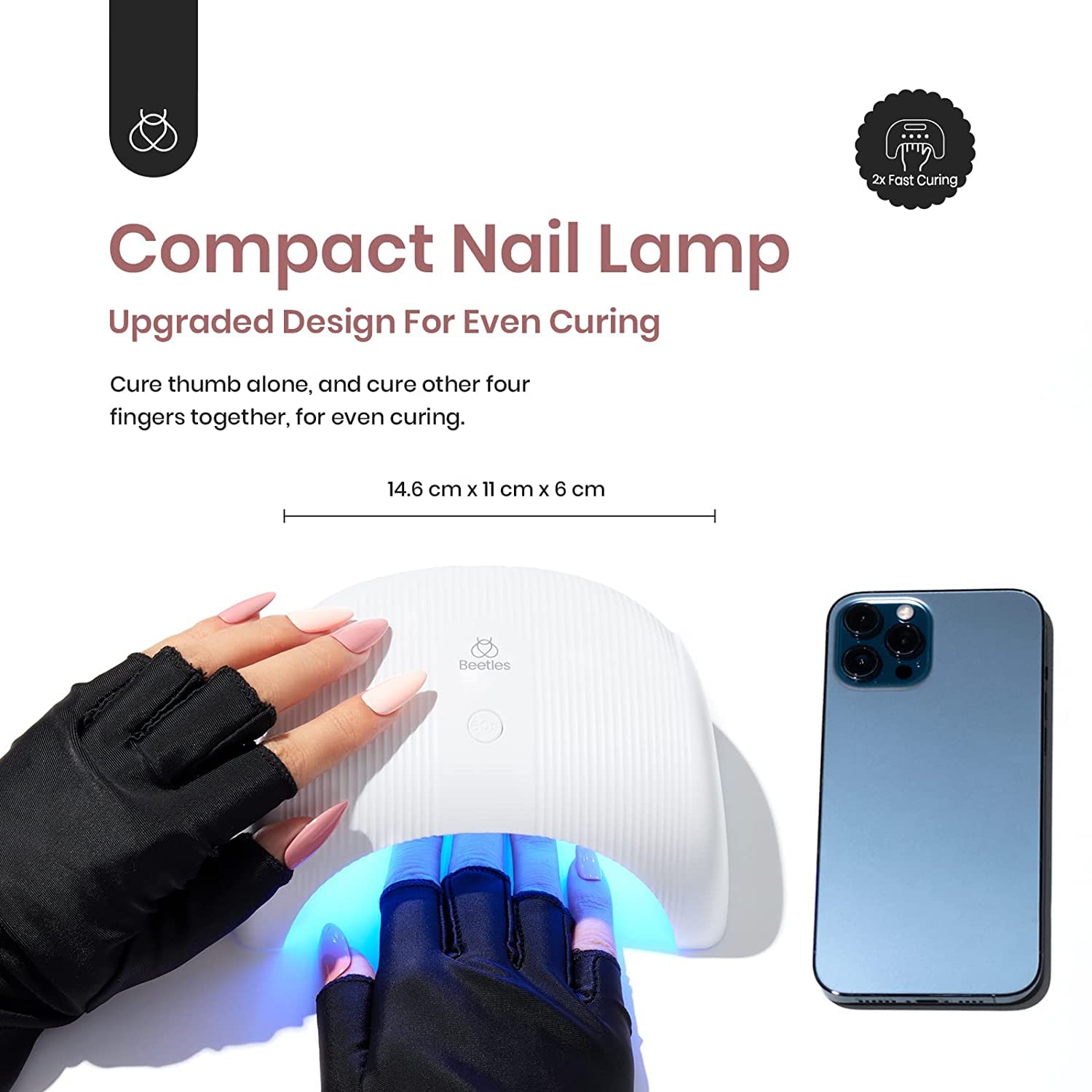 36W LED Nail Lamp for Gel Nails, Fast Drying Recommended UV Lamp for Nails with Timer Setting