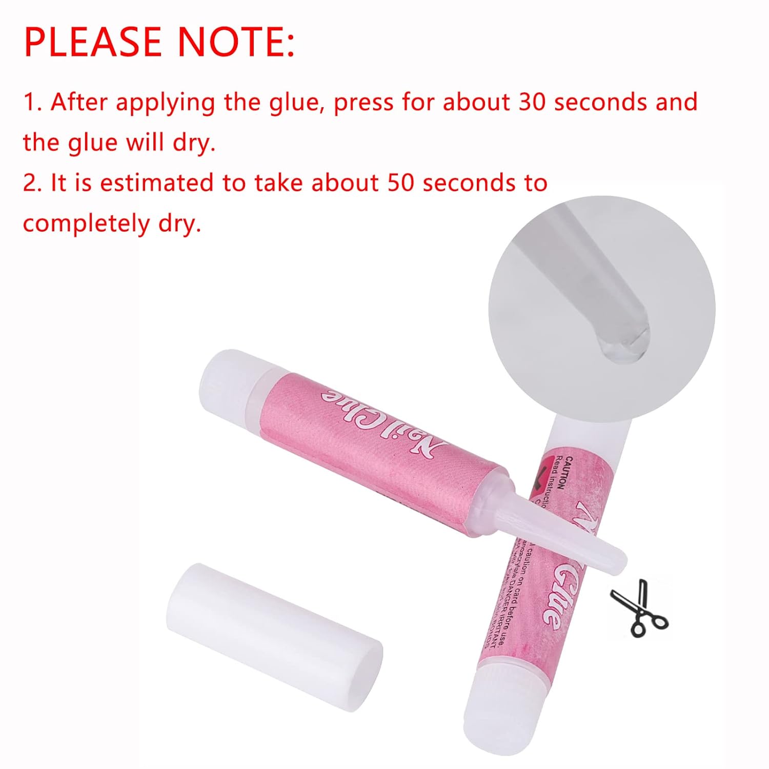 Nail Art Glue 30PCS For Nail Tips, 5 Second Nail Glue for Acrylic Nails, Long Lasting Nail Glue for DIY Nail Art, 2g/pc
