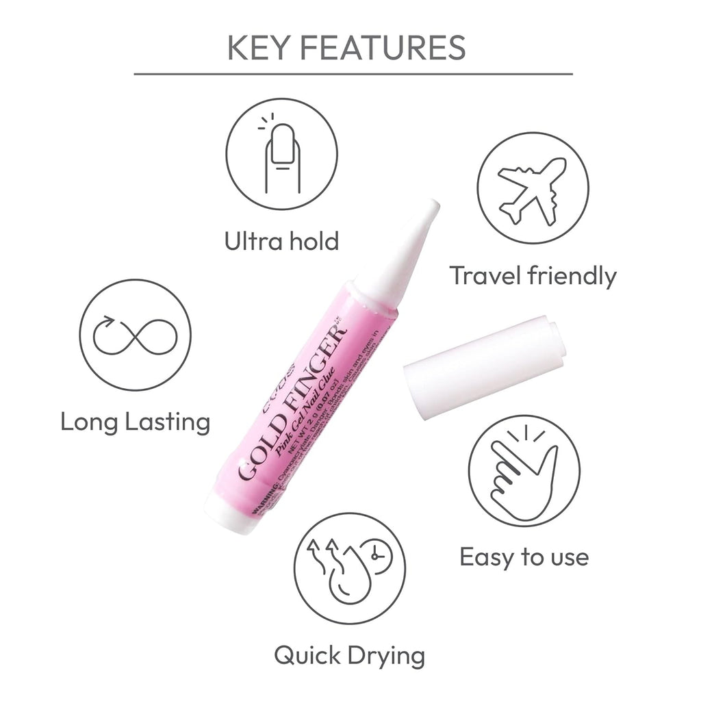 Strong Nail Glue For Nail Tips, Static Nail Glue For Nail Tips, Best Glue On Nails That Last for Acrylic Nails (Pack of 5)