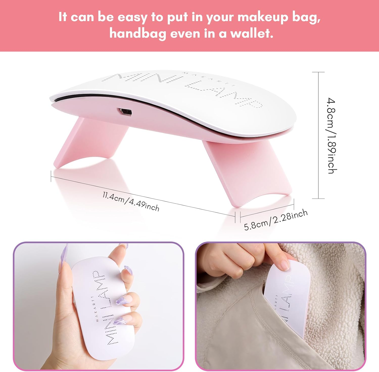 Gel Nail Machine 6W for Gel Nails Mini USB Portable Lamp Fast Drying Gel Polish Curing Nail Dryer Lamp