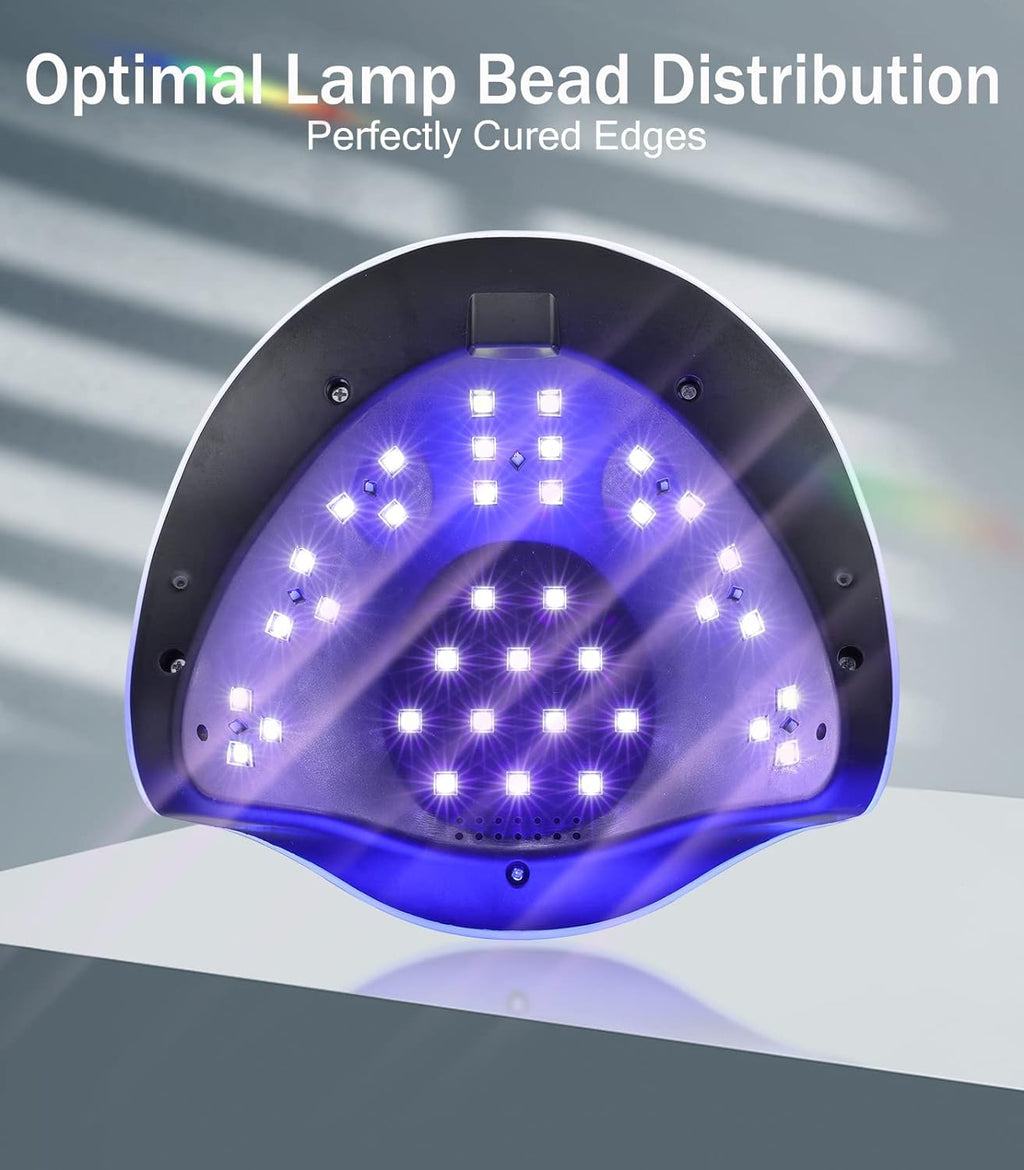 UV Light Lamp Nails 120W Nail Dryer with UV Gloves Kit for Gel Nails Gel Lamp Professional for Home