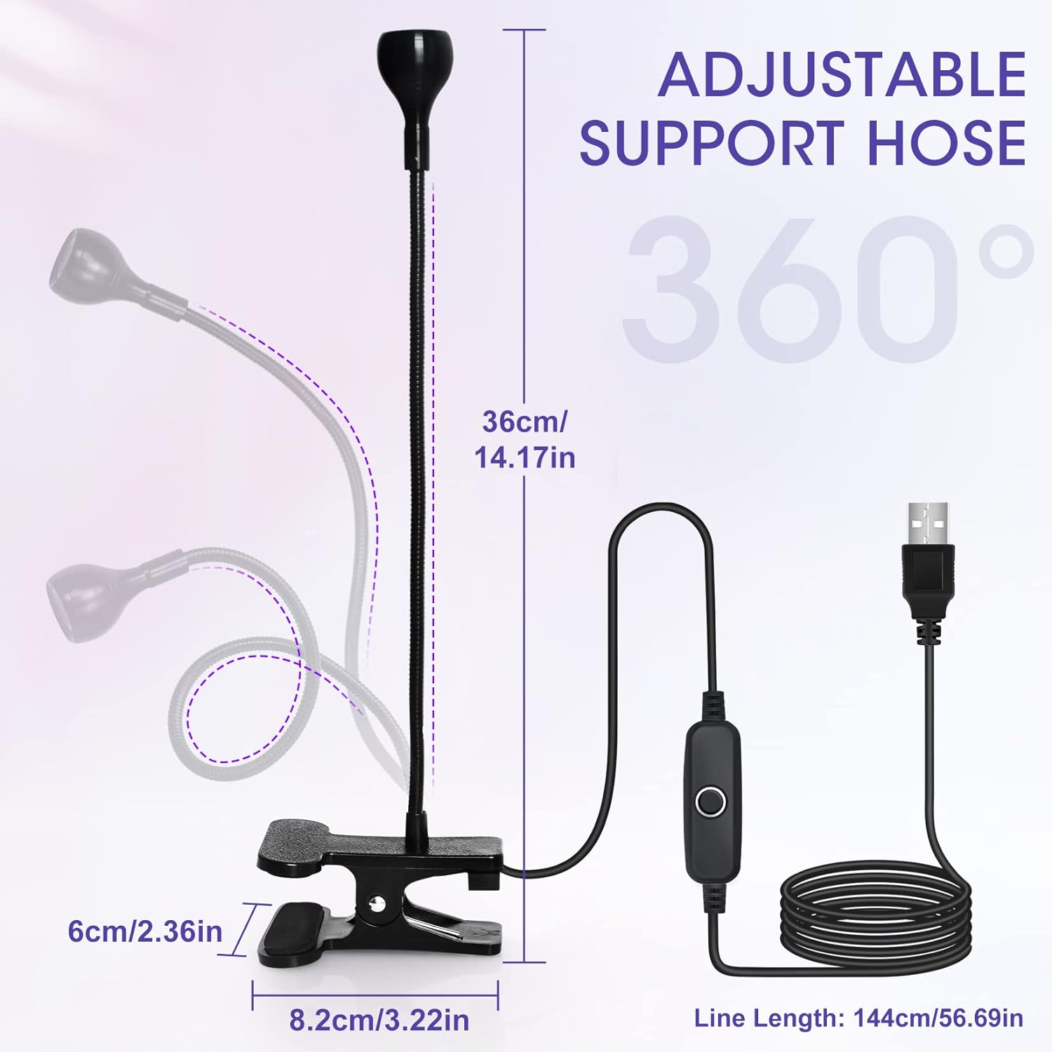 3W LED Light for Gel Nails Mini Led Nail Polish Light with Gooseneck Gel Manicure Light with USB Charge