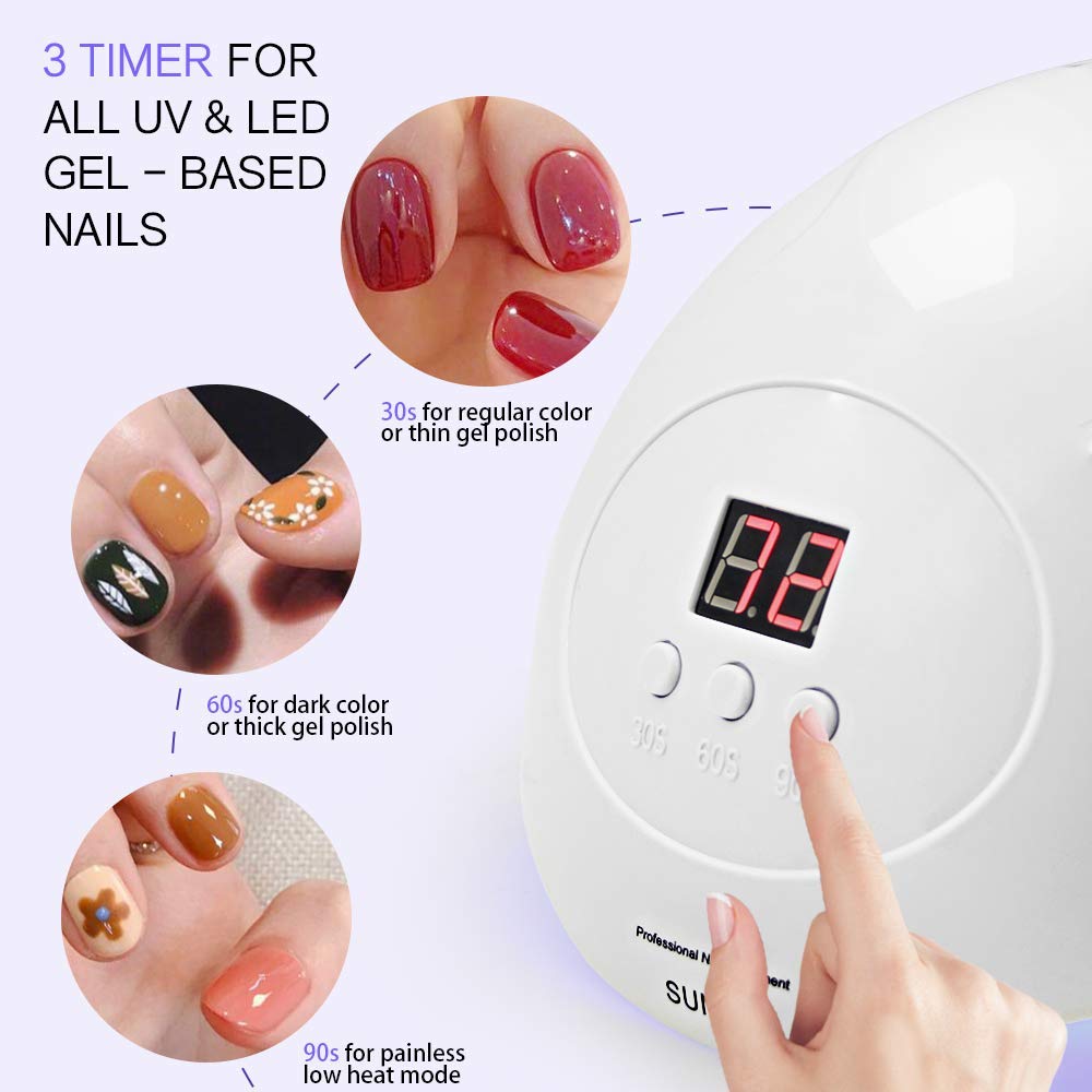 LED Light Nail Lamp for Gel Nails 3 Timers Good UV Nail L amp for Regular Polish Nail Dryer for Gel Nails