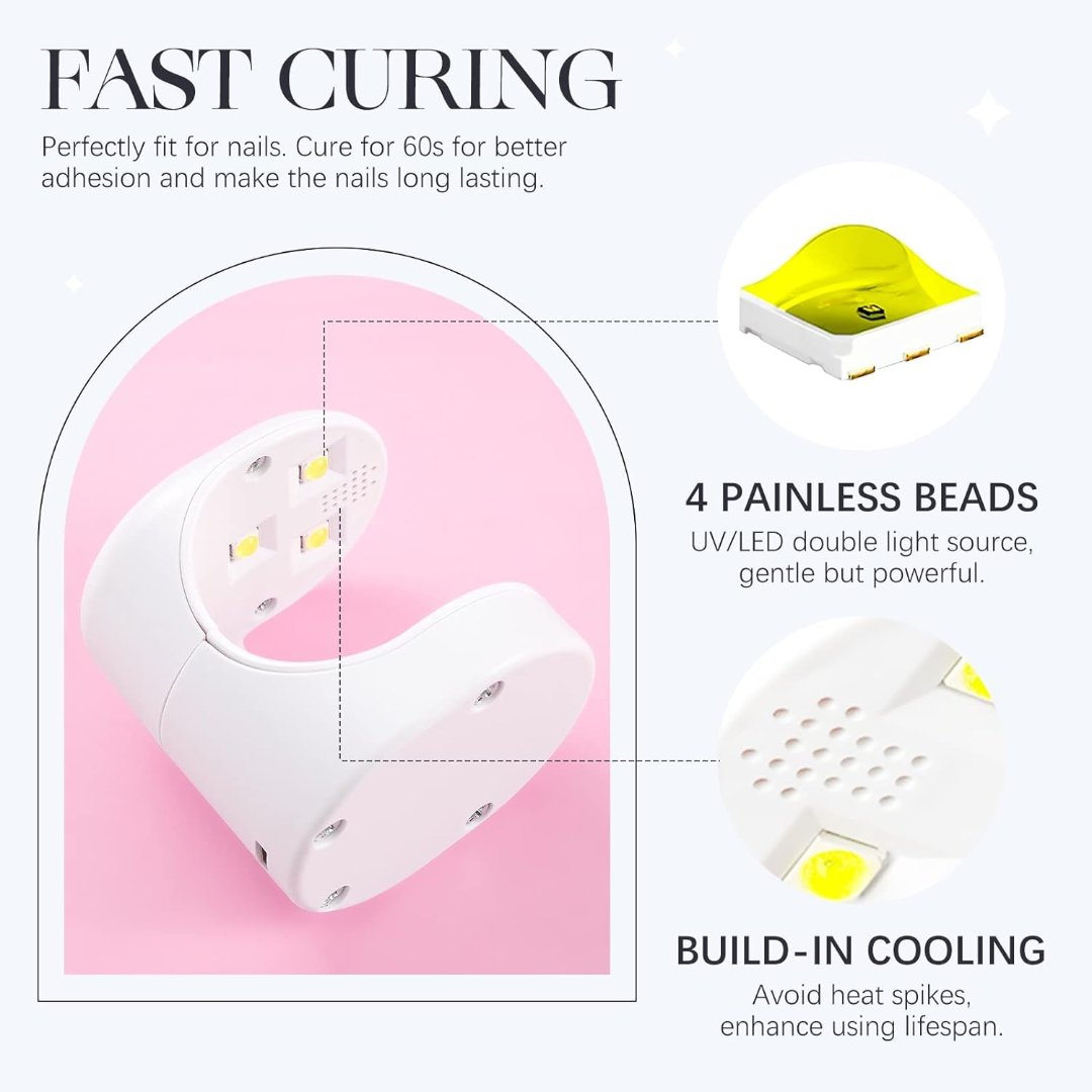 Mini Gelish Nail Dryer for Fake Nails Easy and Flash Lamp LED Nails For Nail Extension System