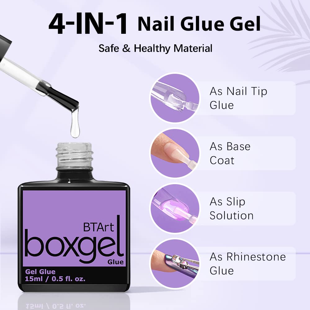 Best Cheap Nail Glue for Press On Nails, Best Glue For Nail Extensions 4 in 1 UV Nail Gel For Nail Tips