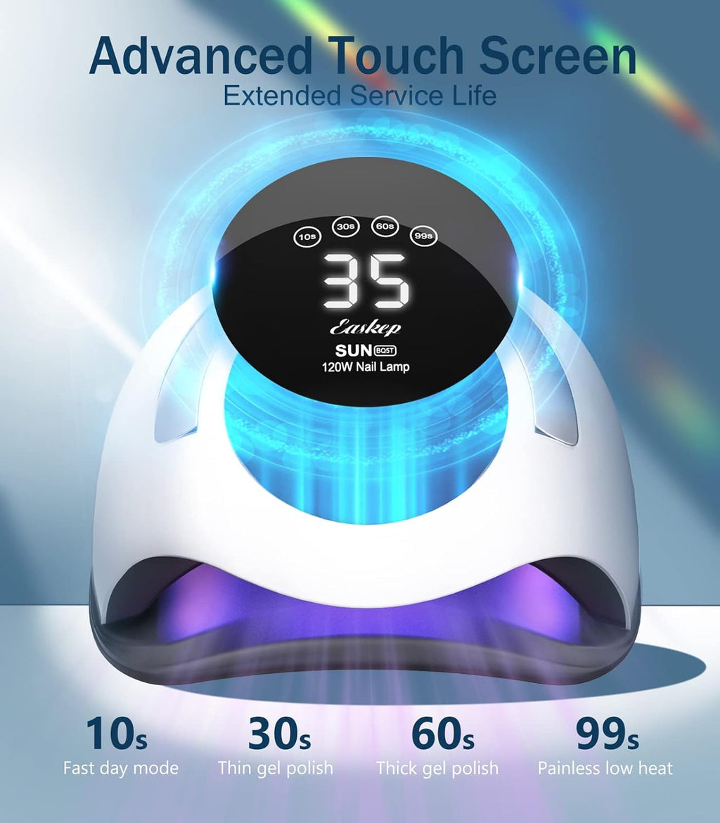 UV Light Lamp Nails 120W Nail Dryer with UV Gloves Kit for Gel Nails Gel Lamp Professional for Home