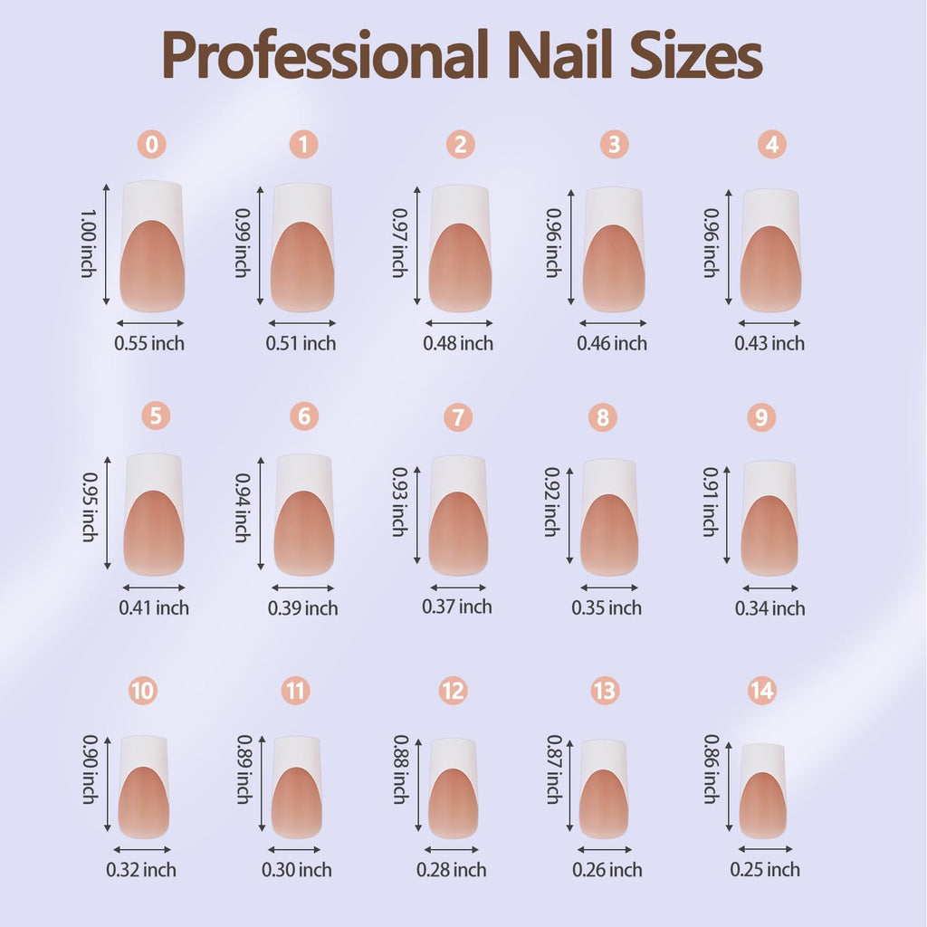 French Manicure Press On Nails 240Pcs, French Tip Press Ons Gift, False Nail Professional 15 Sizes