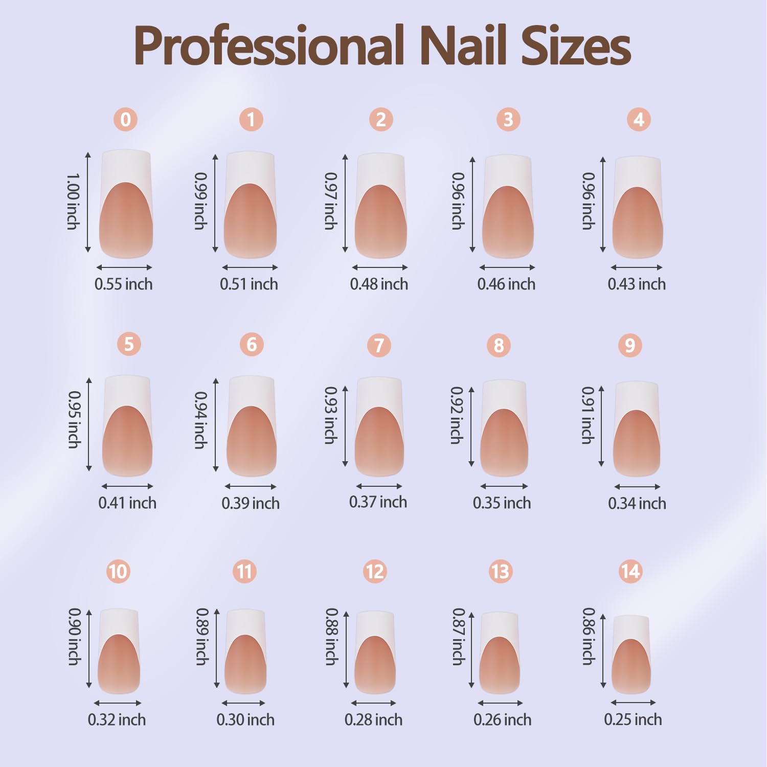 French Manicure Press On Nails 240Pcs, French Tip Press Ons Gift, False Nail Professional 15 Sizes